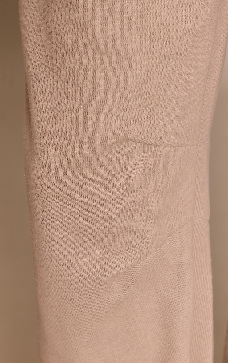 Pantalon droit brossé côtelé taupe à pinces image 4