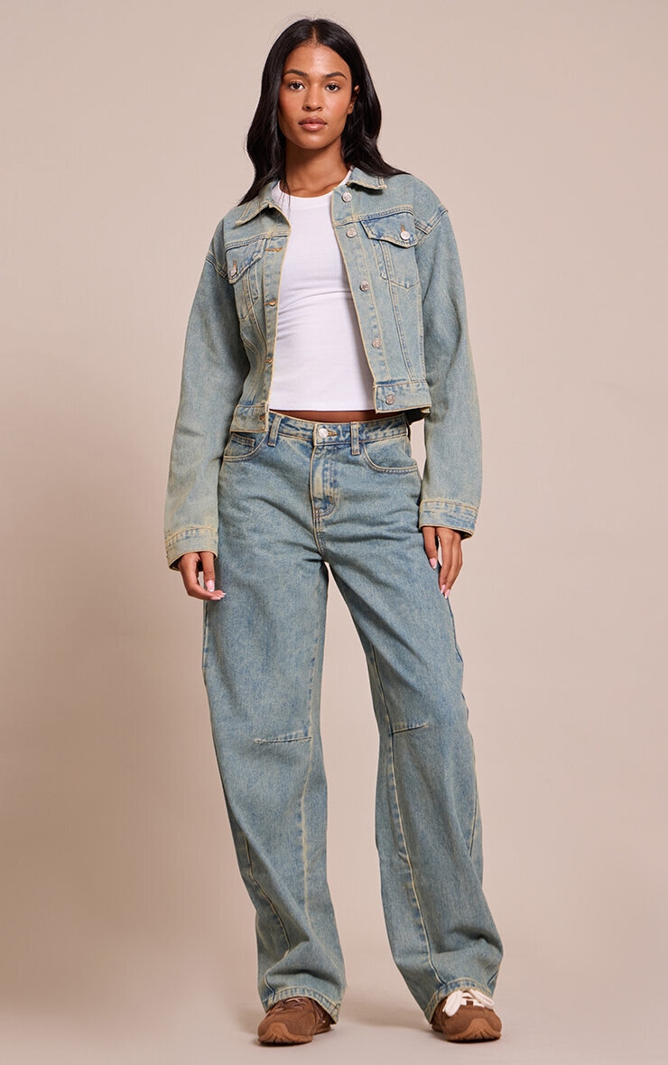 Tall Vintage Seam Detail Low Rise Barrel Jeans image 1