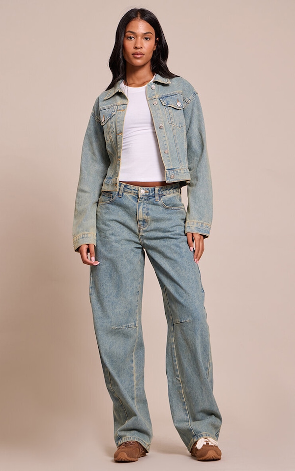 Tall Vintage Seam Detail Low Rise Barrel Jeans