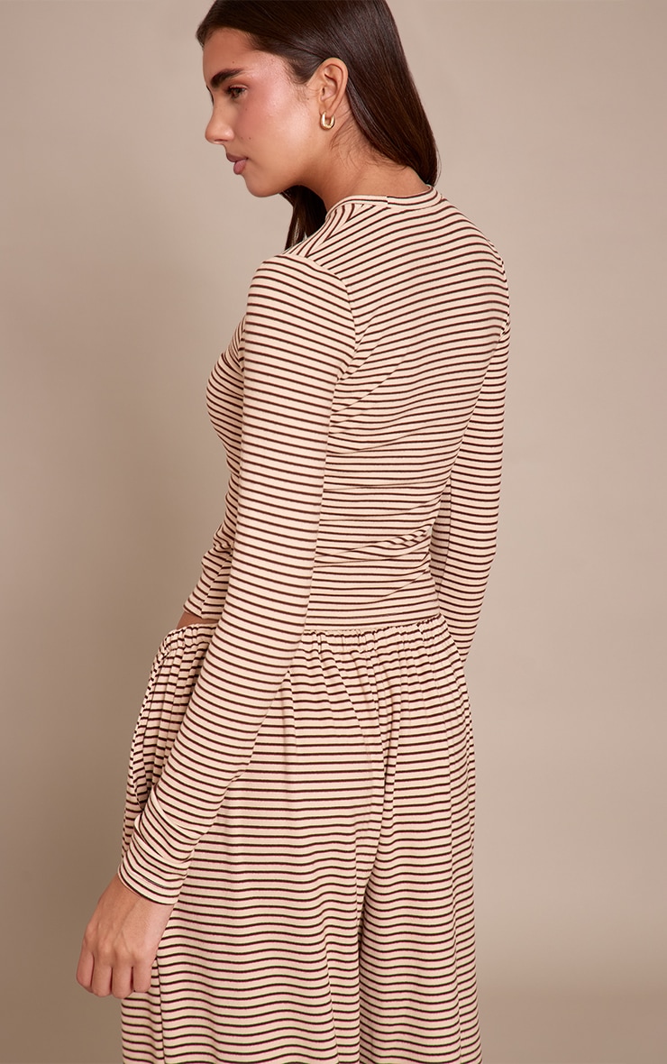 Sand Striped Soft Fleece Long Sleeve Top image 2