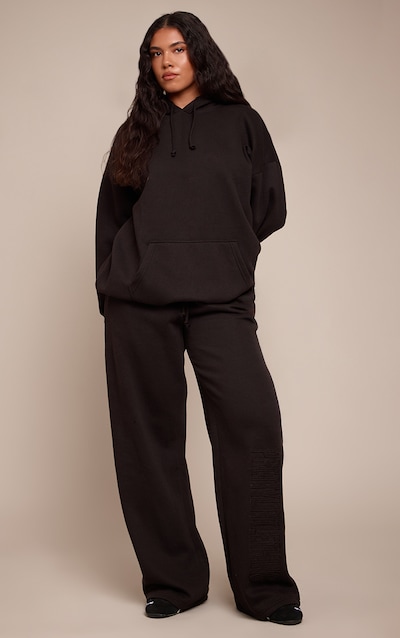 PRETTYLITTLETHING Shape Black Hoodie