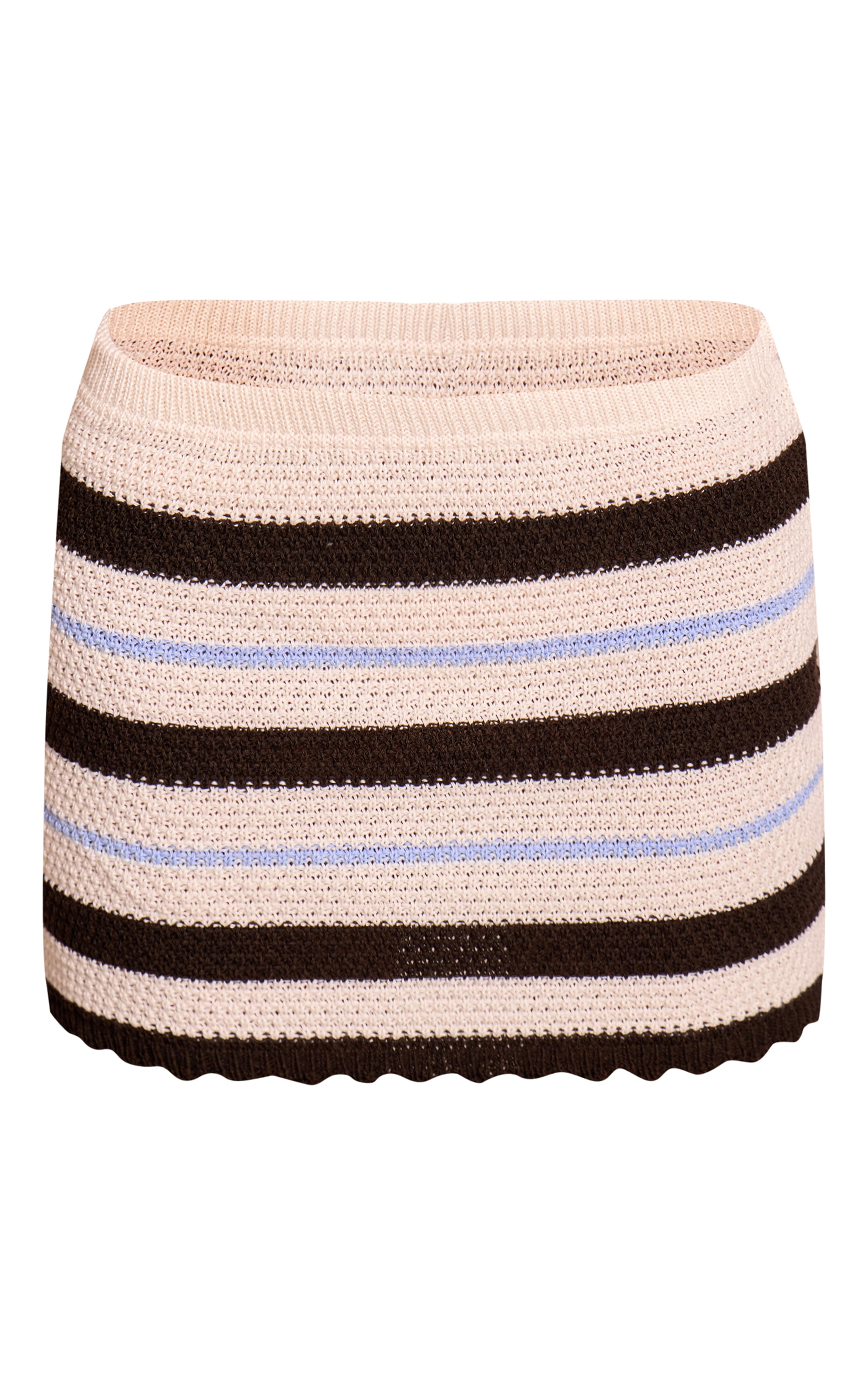 Blue Striped Crochet Mini Skirt image 6