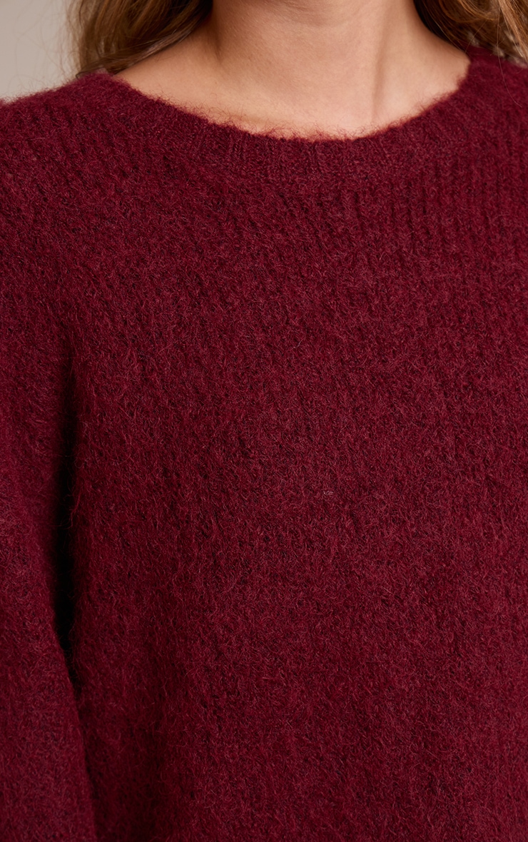 Pull oversize côtelé bordeaux image 4