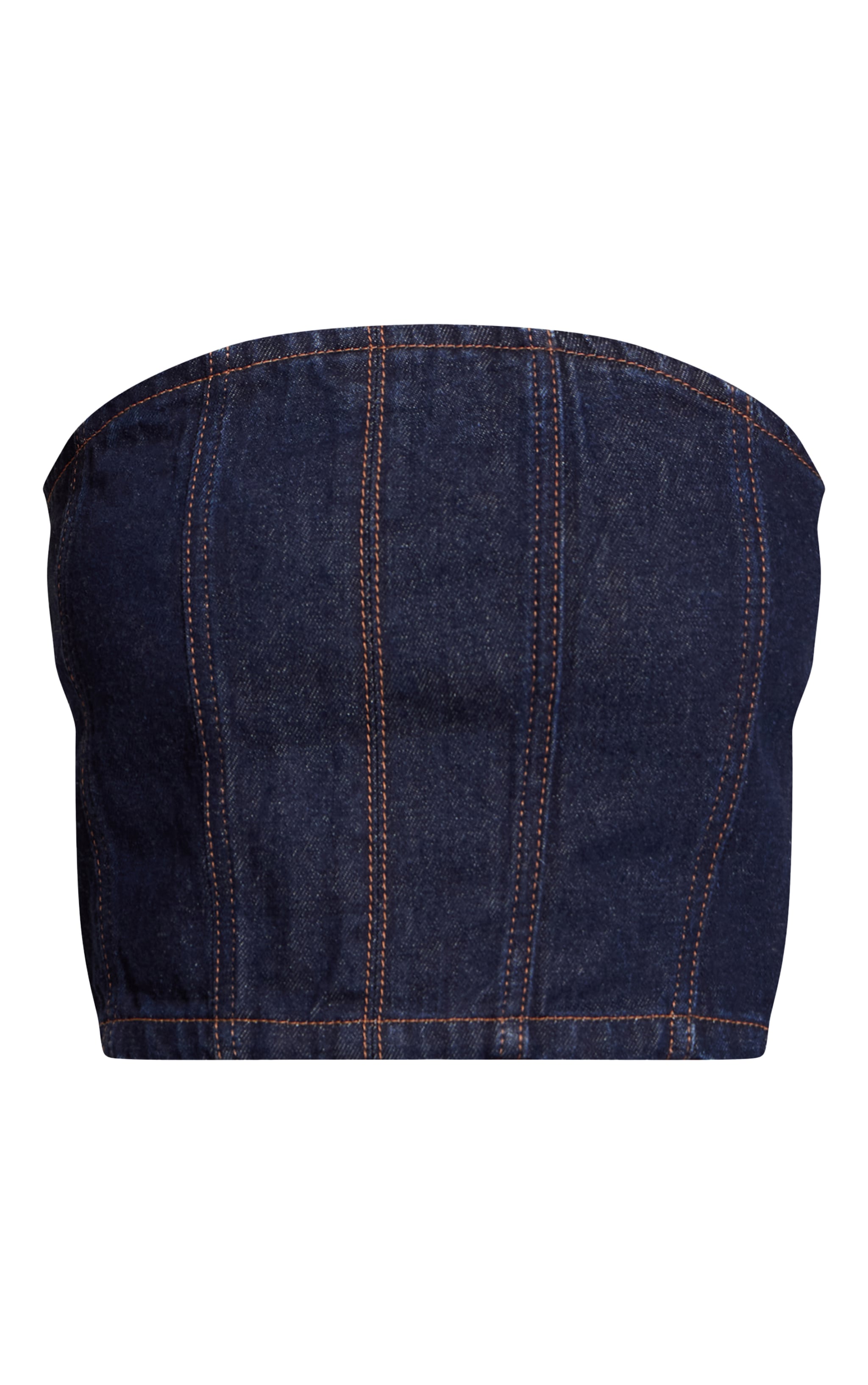Tall Indigo Denim Bandeau Corset Top image 5