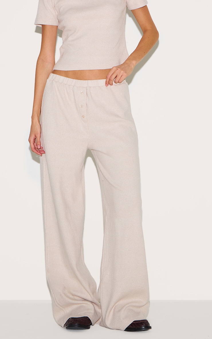 Pantalon droit côtelé brossé argile à boutons image 2