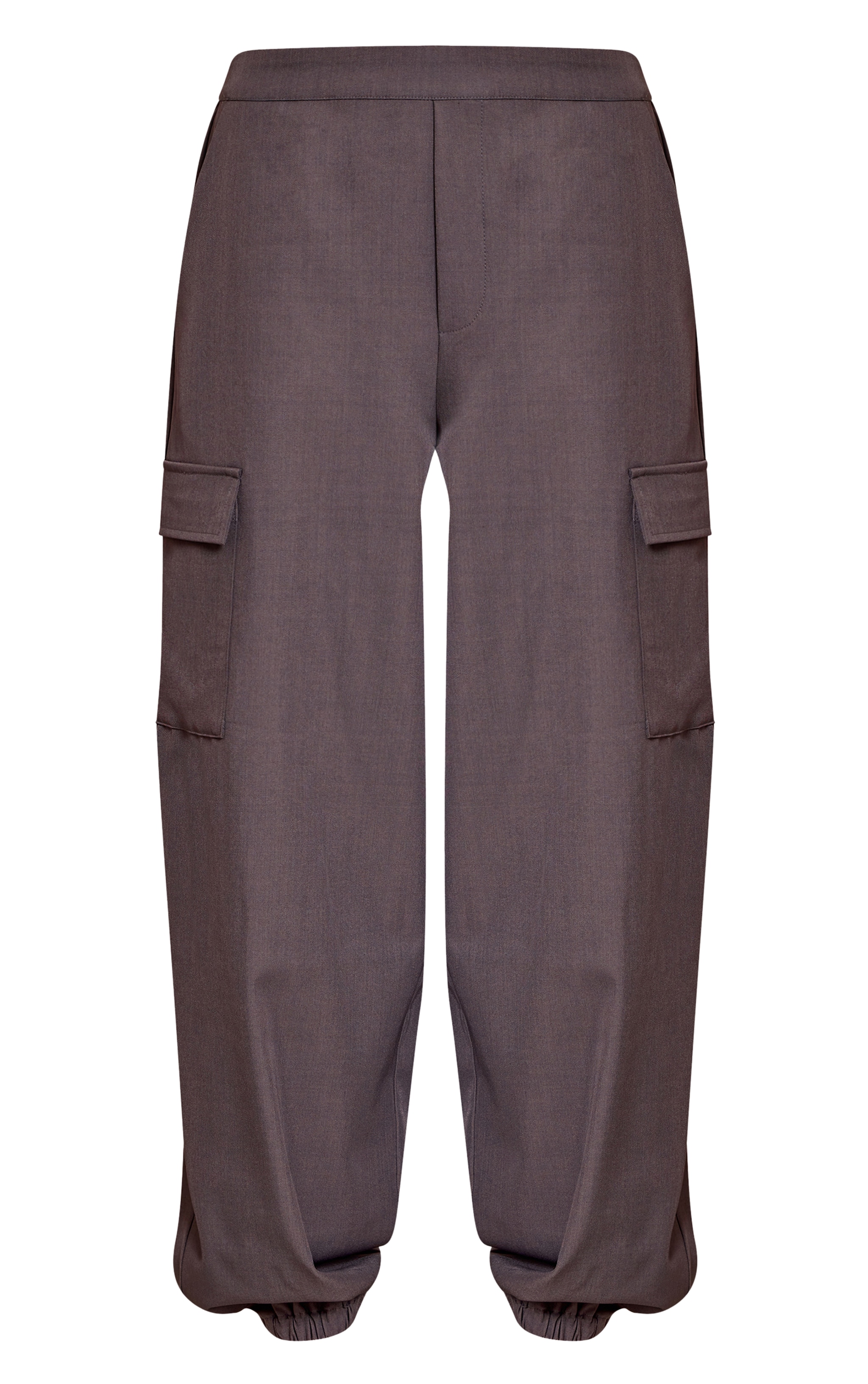 Charcoal Woven Elasticated Hem Cargos  image 5