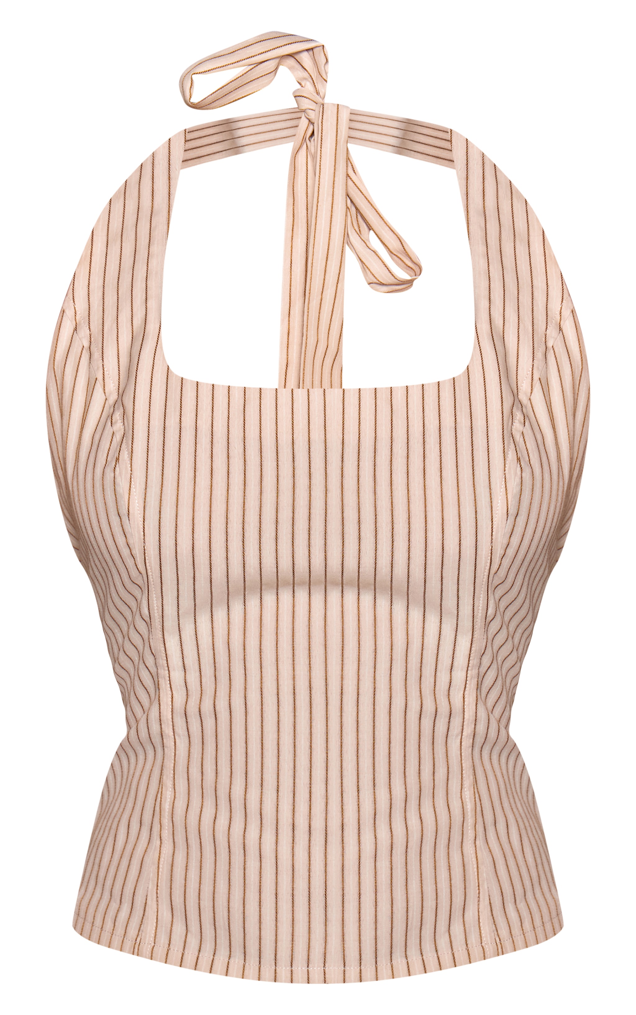 Stone Stripe Woven Square Neck Halterneck Cami Top image 5