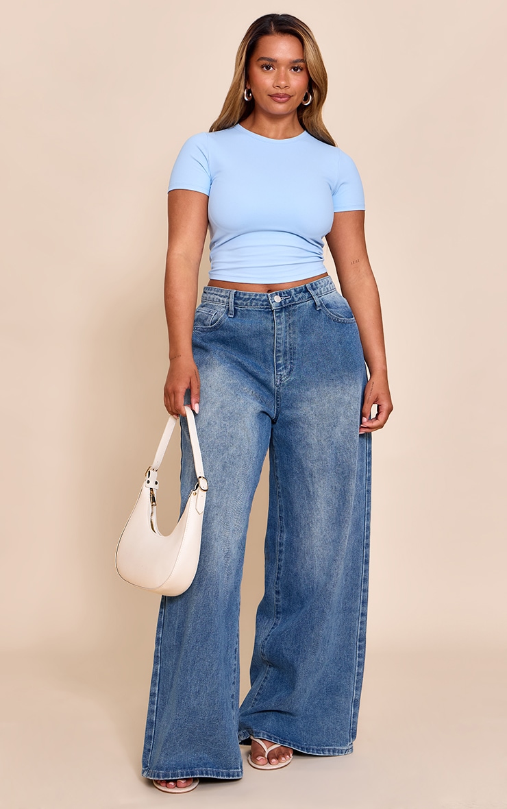 Shape T-shirt en Sculpt bleu ciel à soutien-gorge intégré image 3