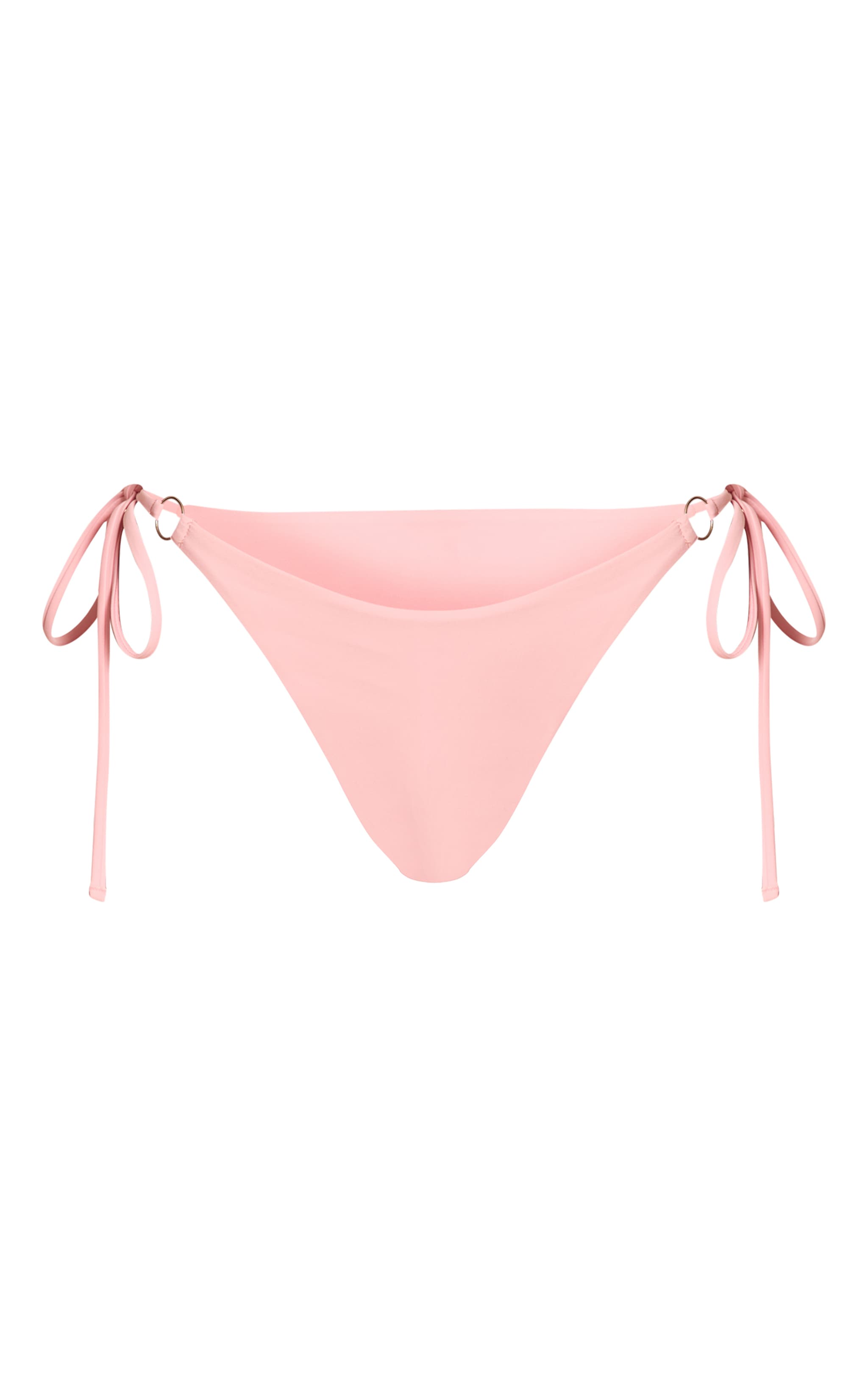 Mini bas de maillot de bain rose tendre noué sur les côtés à anneaux image 5