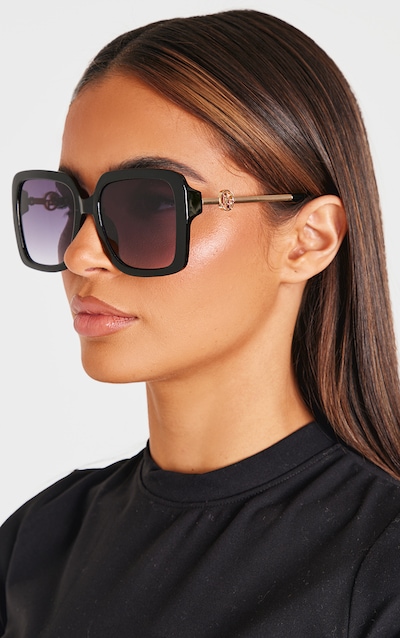 Black Over-Sized Square Sunglasses