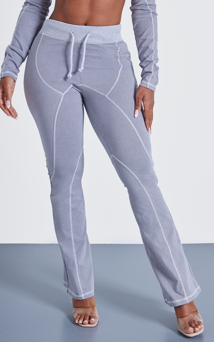 Shape Leggings flare en coton gris clair délavé à coutures apparentes image 2