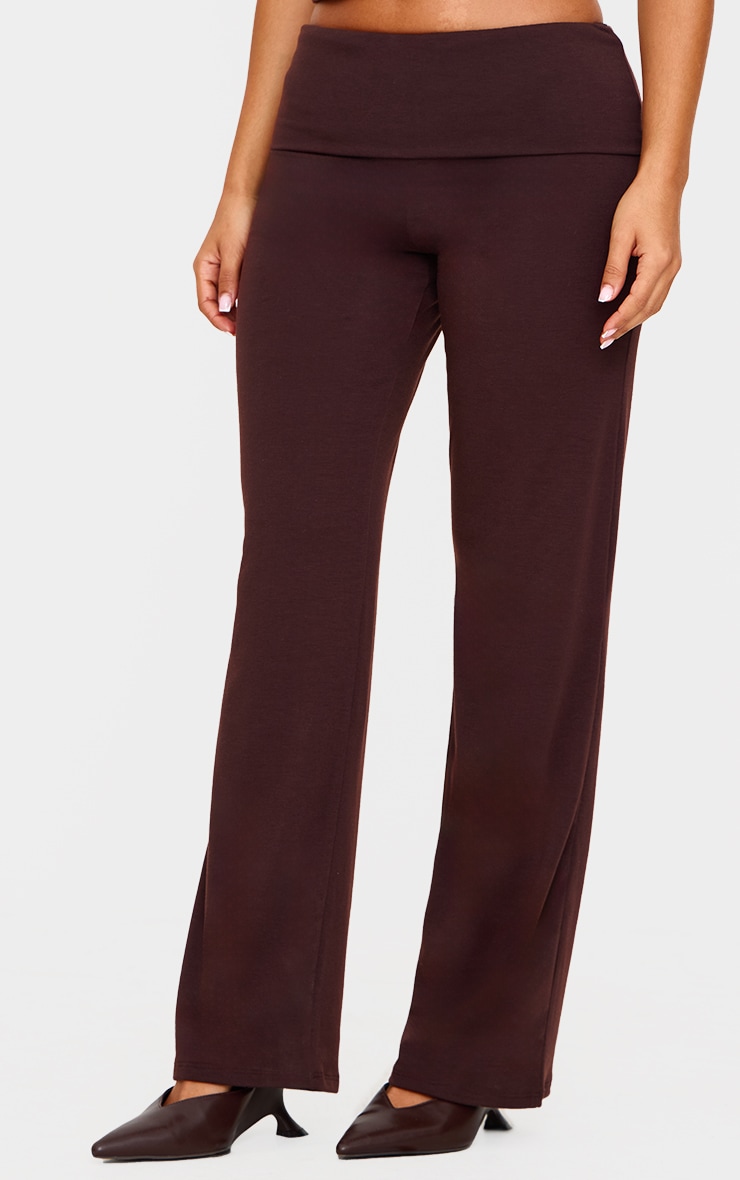 Petite Chocolate Contour Jersey Straight Leg Pants image 2