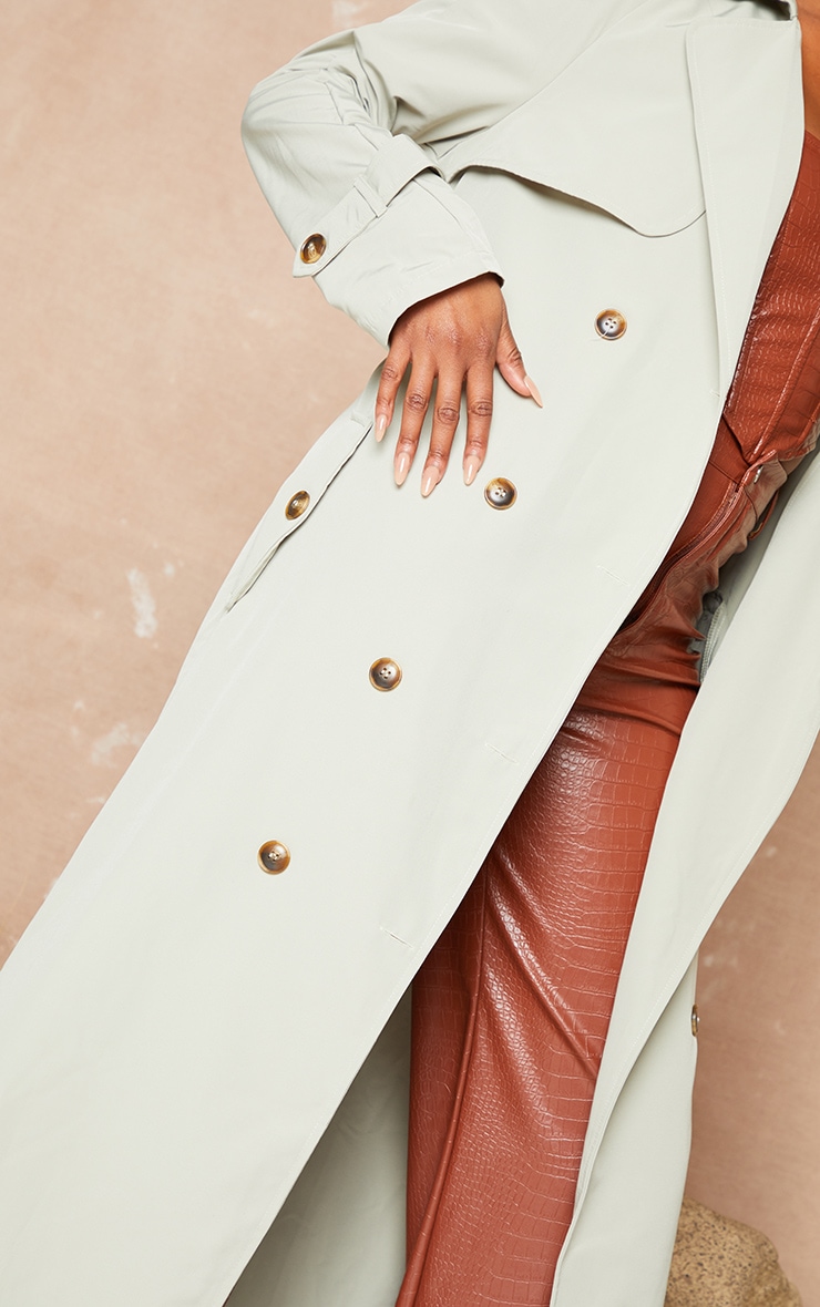 Pale Khaki Oversized Trench Coat PrettyLittleThing CA