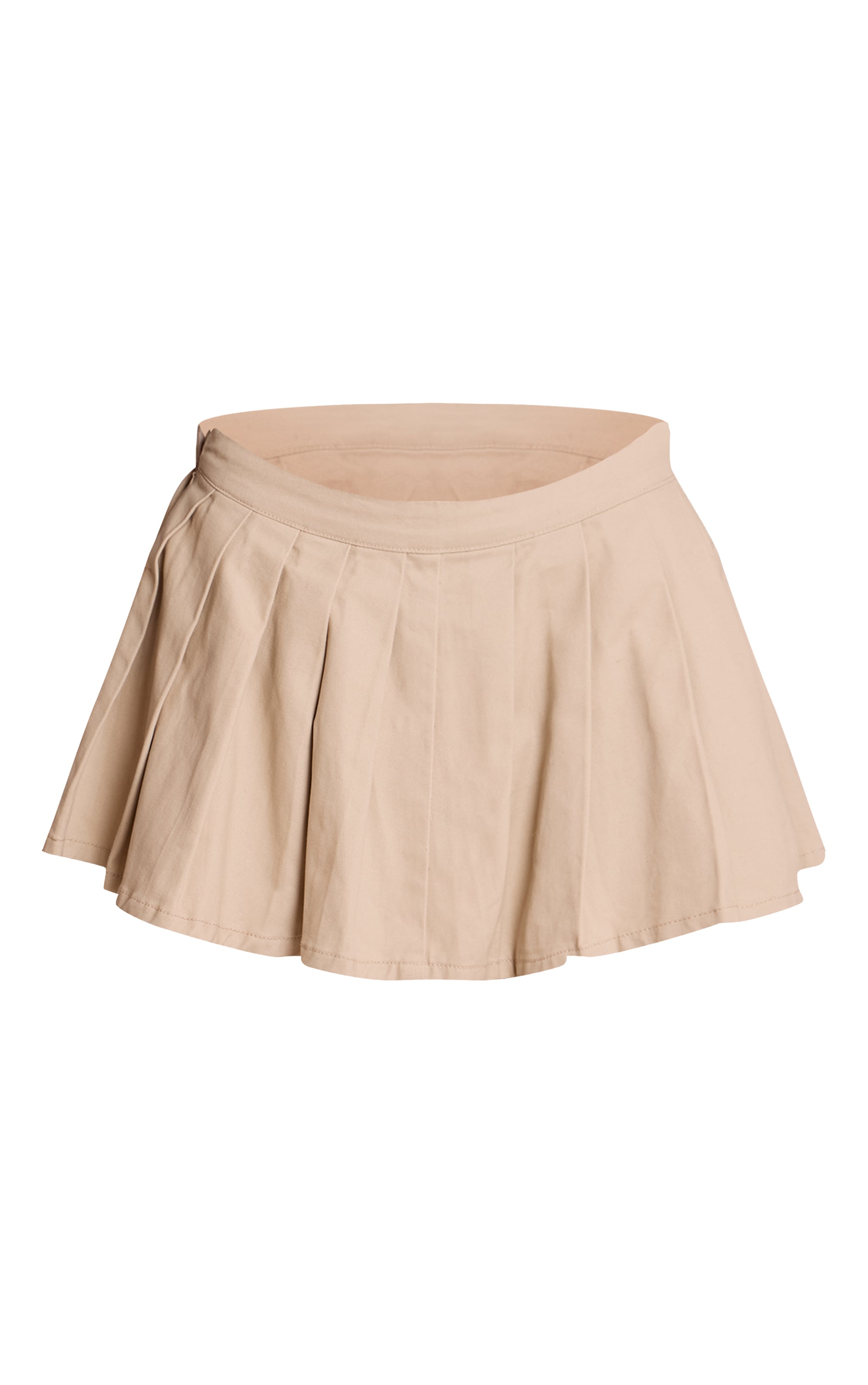 Sand Pleated Denim Mini Skirt image 6