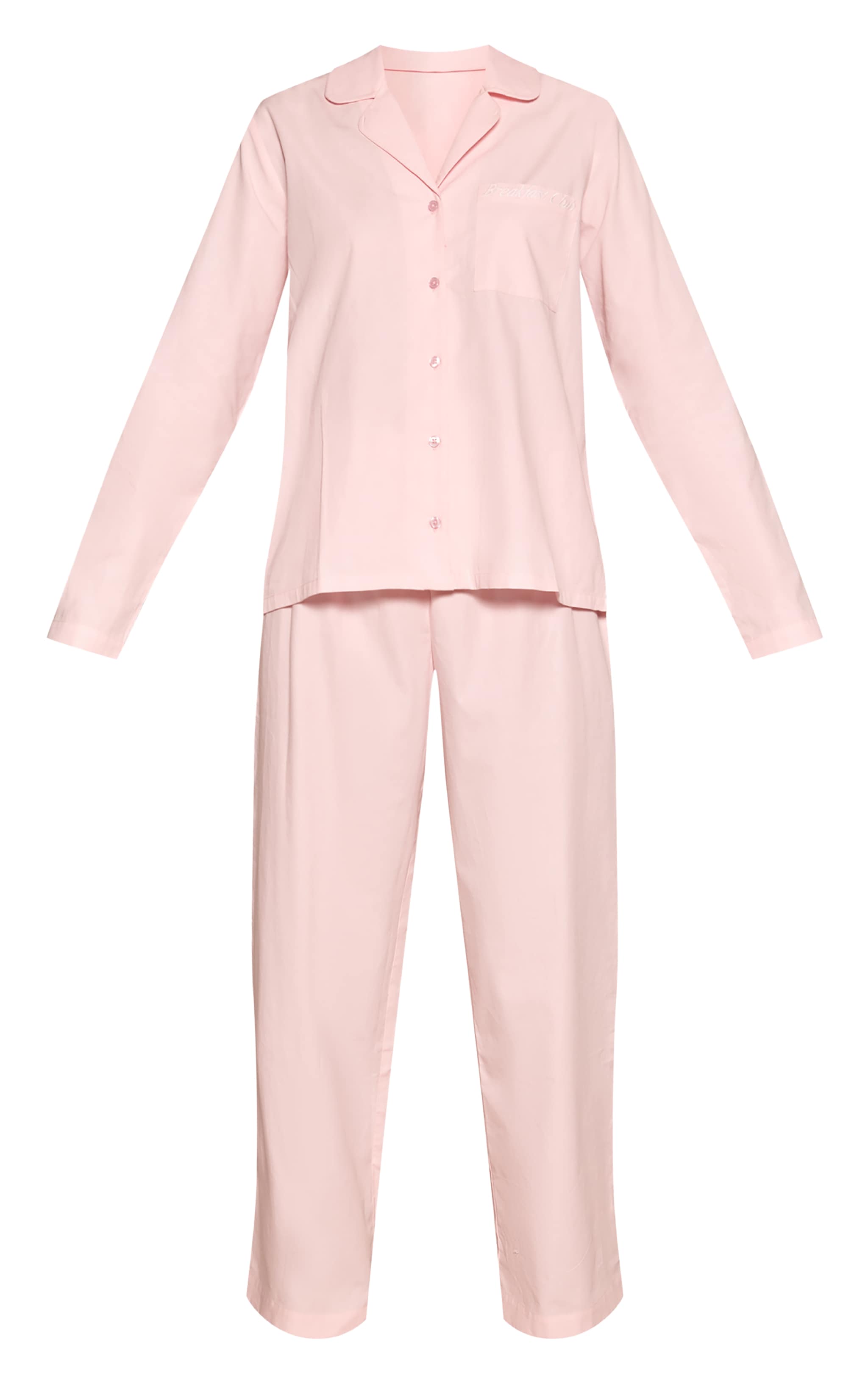 Baby Pink Contrast Breakfast Club Button Up Pyjamas image 5