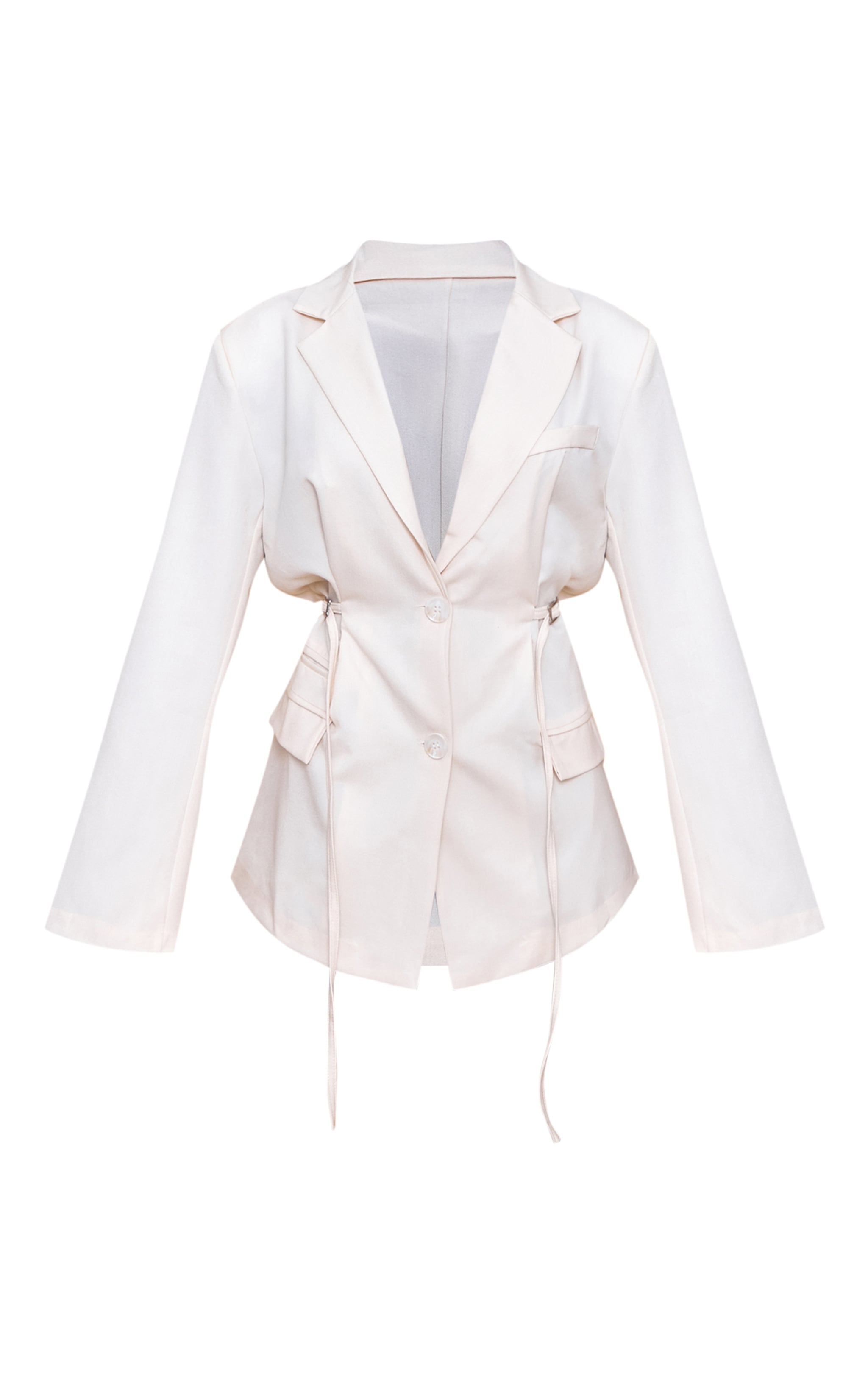 Ecru Belt Detail Blazer image 5