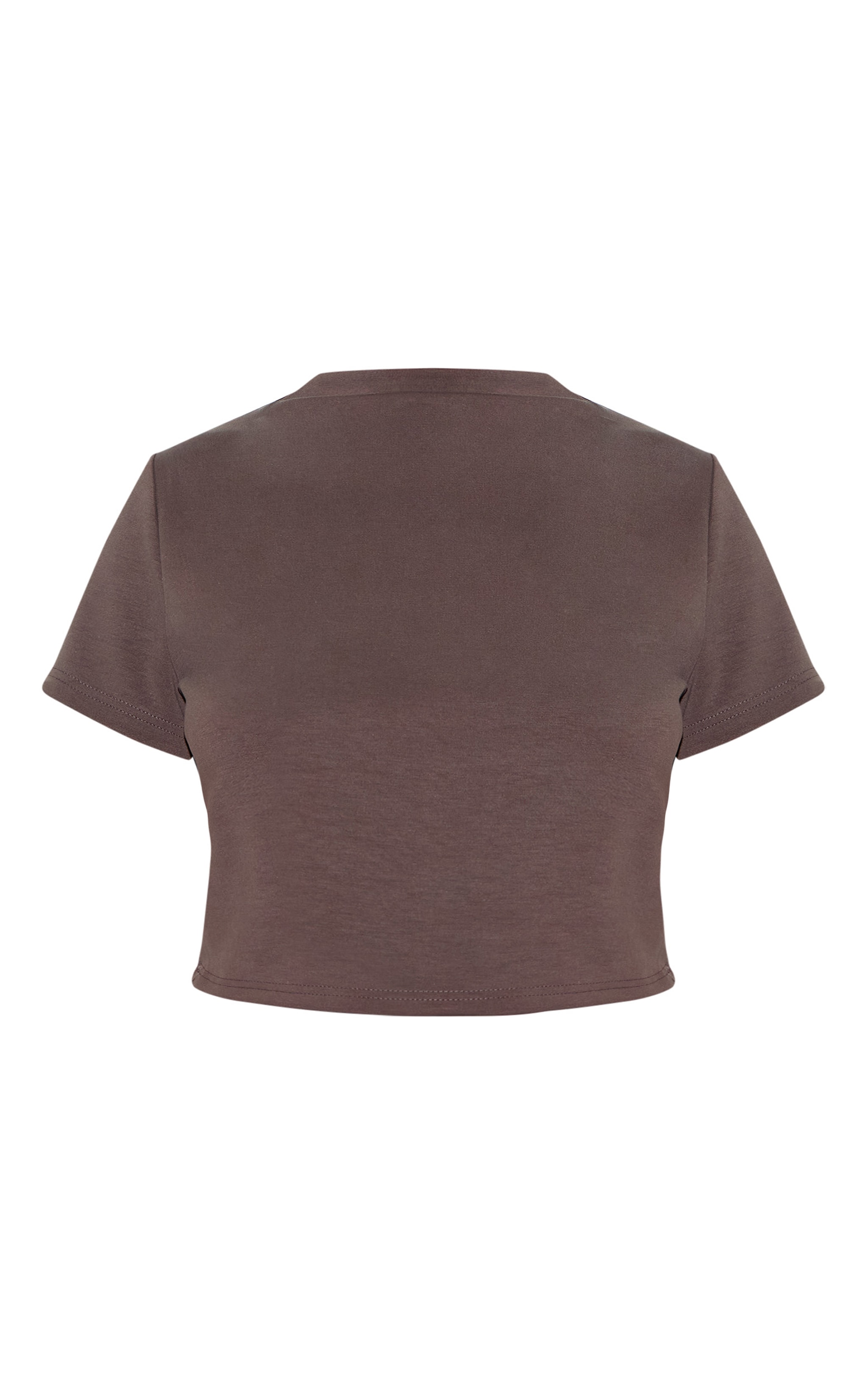 Plus Crop top modal chocolat à mancherons image 5