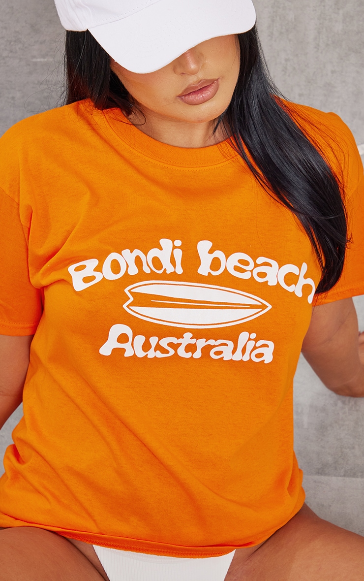 Orange Bondi Beach Print T Shirt image 4