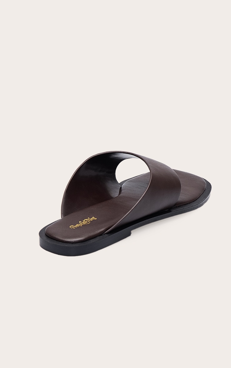 Chocolate High Vamp Toe Thong Flat Sandal image 4