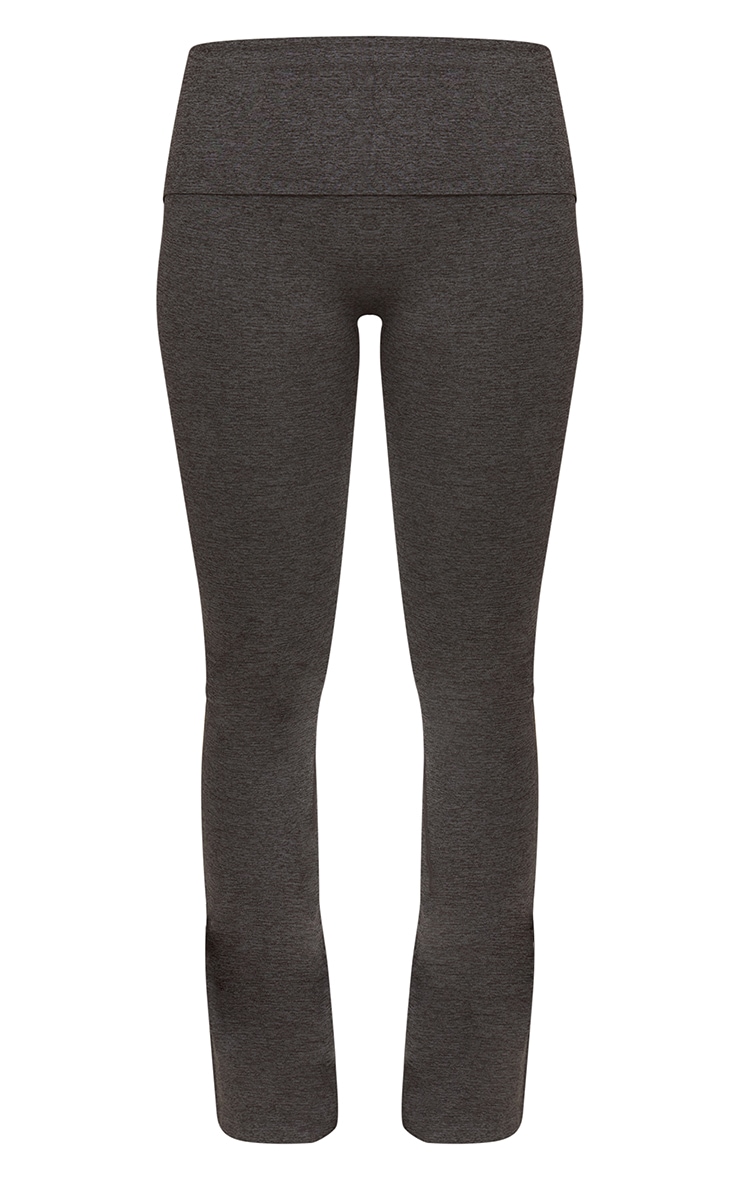 Charcoal Seamless Marl Foldover Yoga Pant image 5