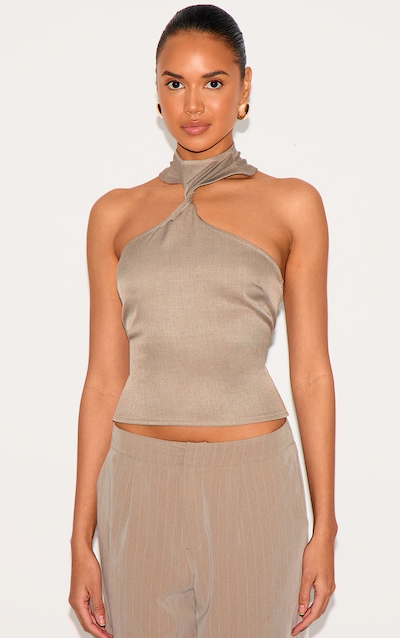 Mushroom Halterneck Detail Long Top