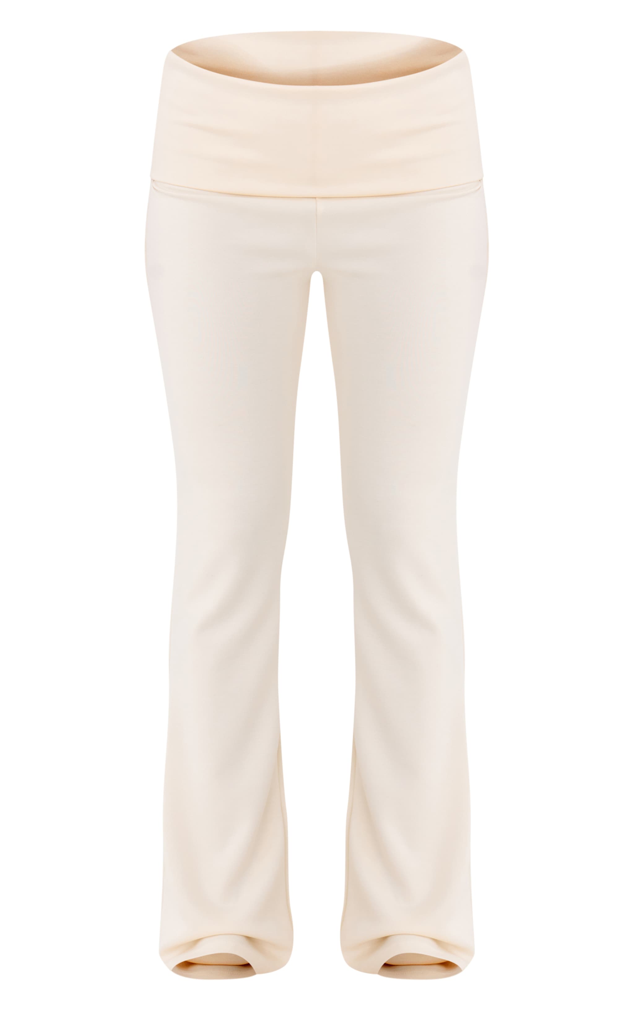 Cream Premium Soft Touch Foldover Yoga Flares image 5