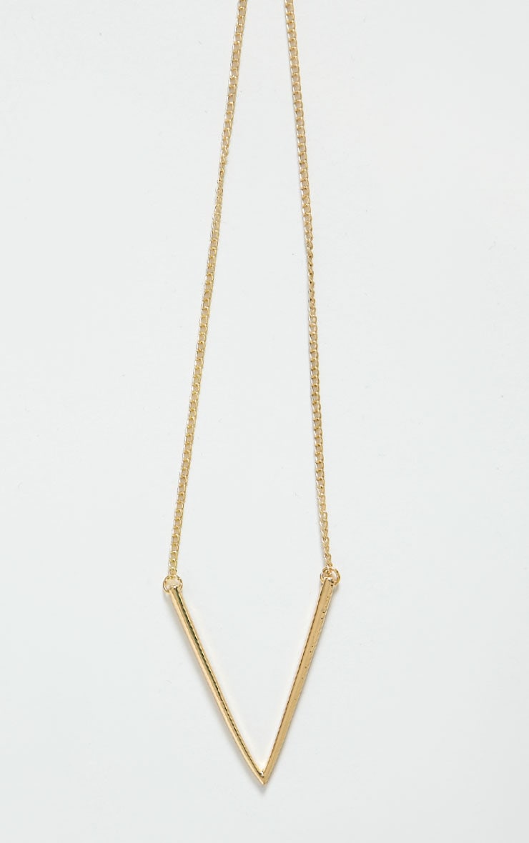 Tora Gold V Bar Necklace Jewellery PrettylittleThing