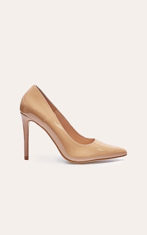 Nude Patent PU Court Shoes Heels | Footwear | PLT AUS