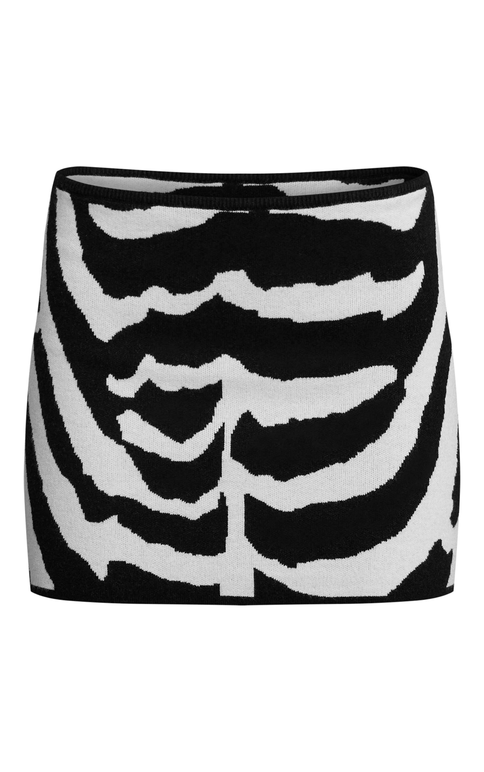 Mono Zebra Print Knitted Mini Skirt  image 6