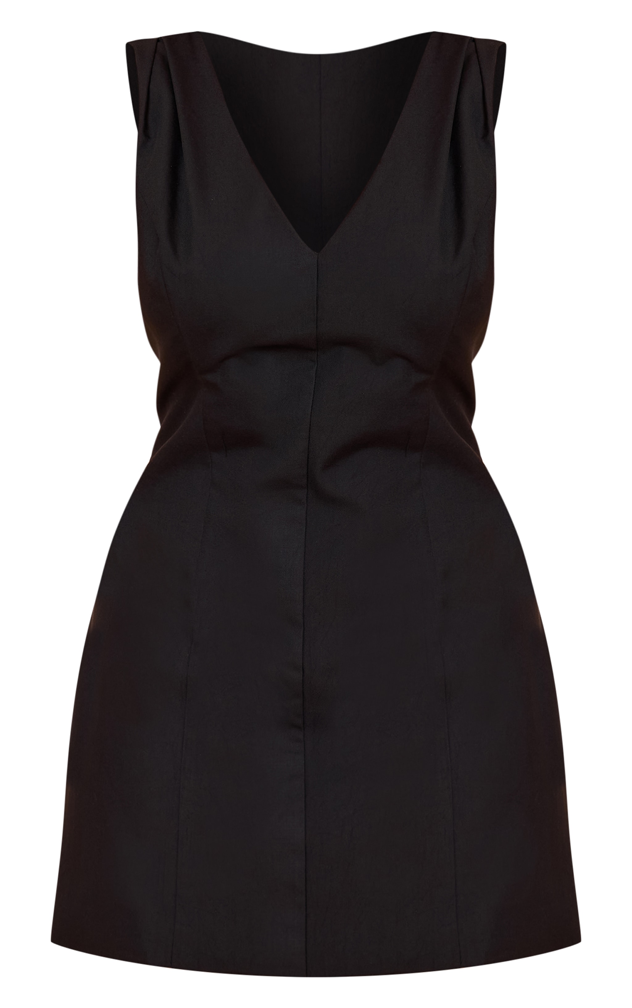 Shape Black Tailored Plunge Front A-line Mini Dress image 5