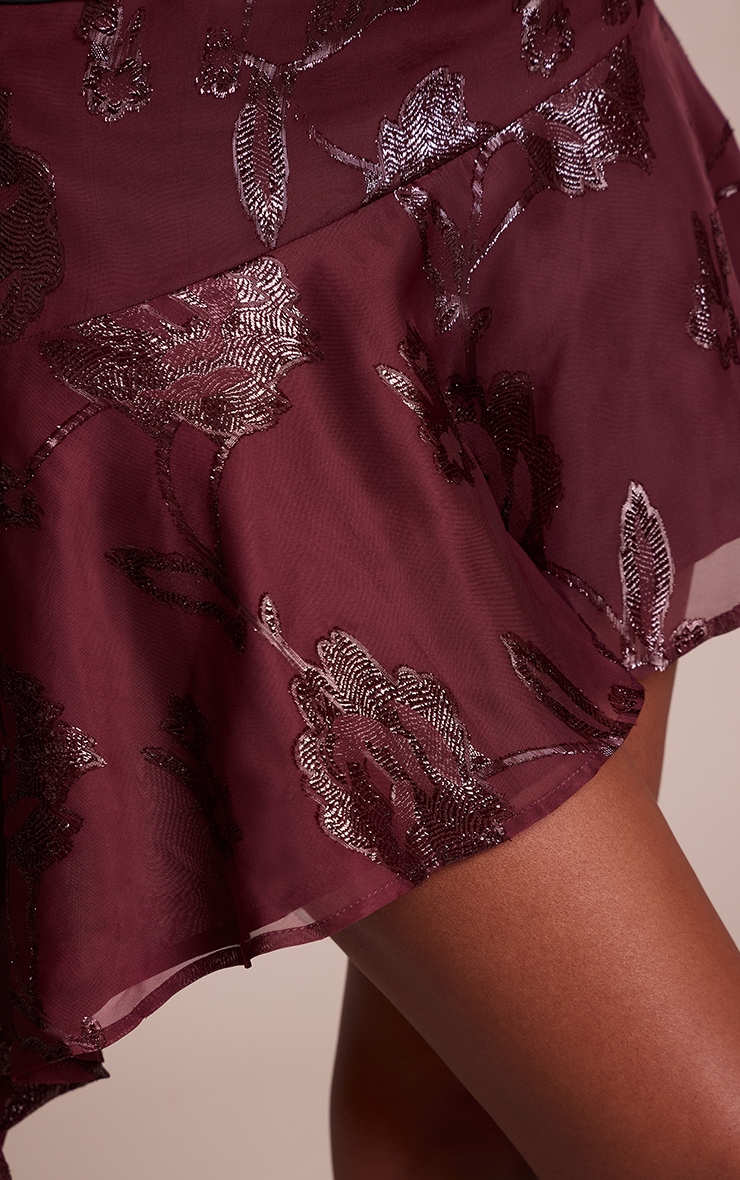 Mini-jupe fluide prune brodée image 5