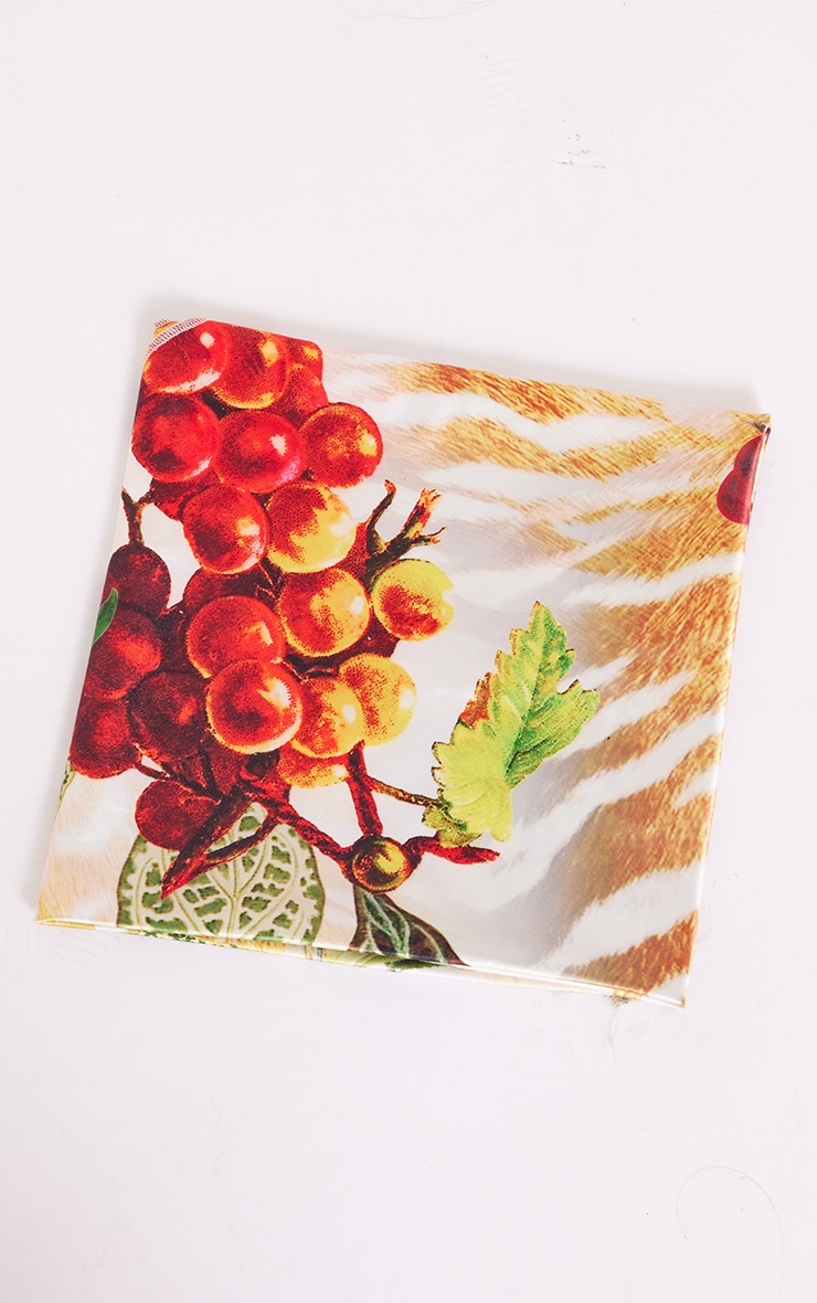 White Botanical Animal Print Bandana image 1