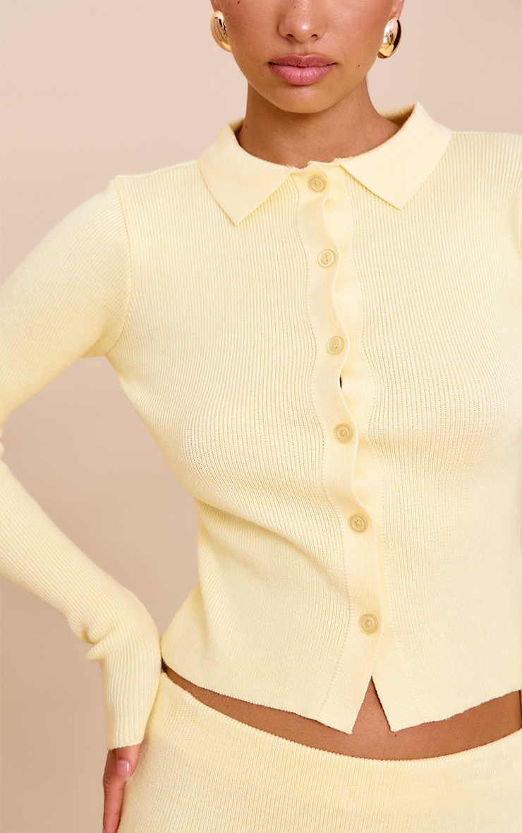 Haut Jaune en maille tricot Boutonné image 4