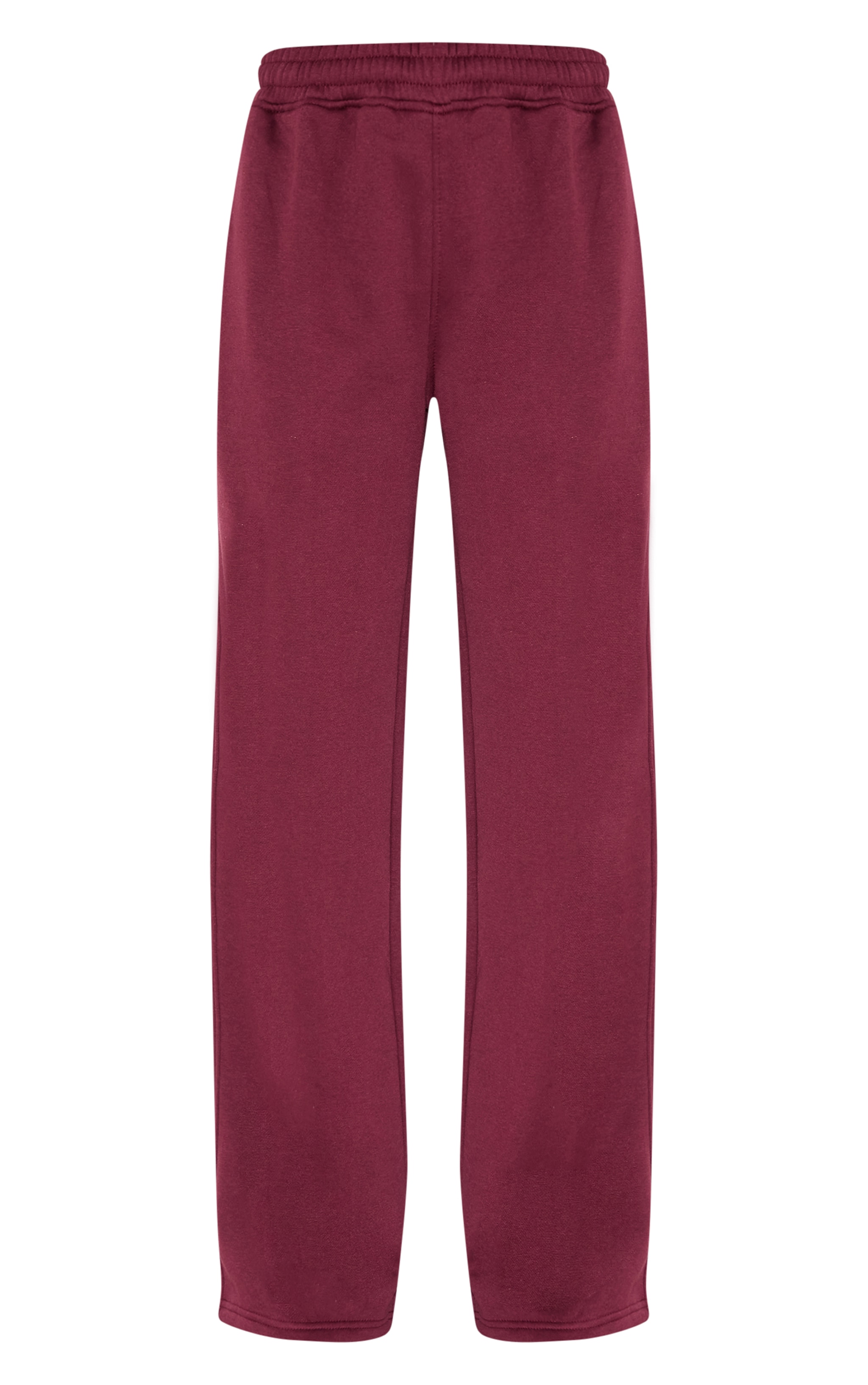 Burgundy Wide Leg Sweat Joggers image 5