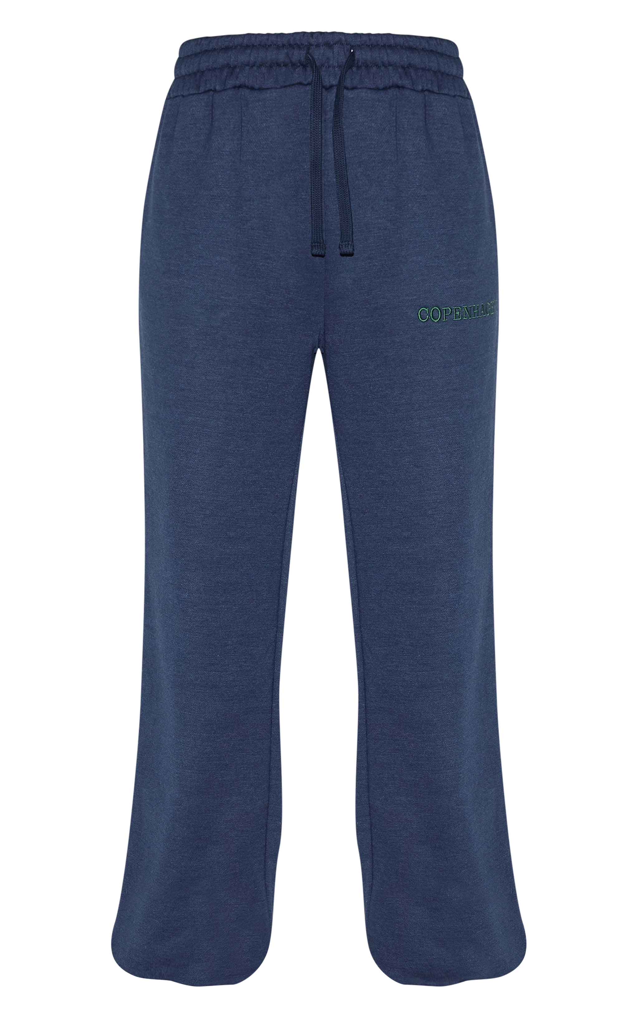 Navy Copenhagen Embroidered Wide Leg Cuffed Track Pants image 5