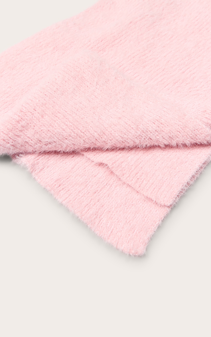 Baby Pink Eyelash Knit Scarf image 3