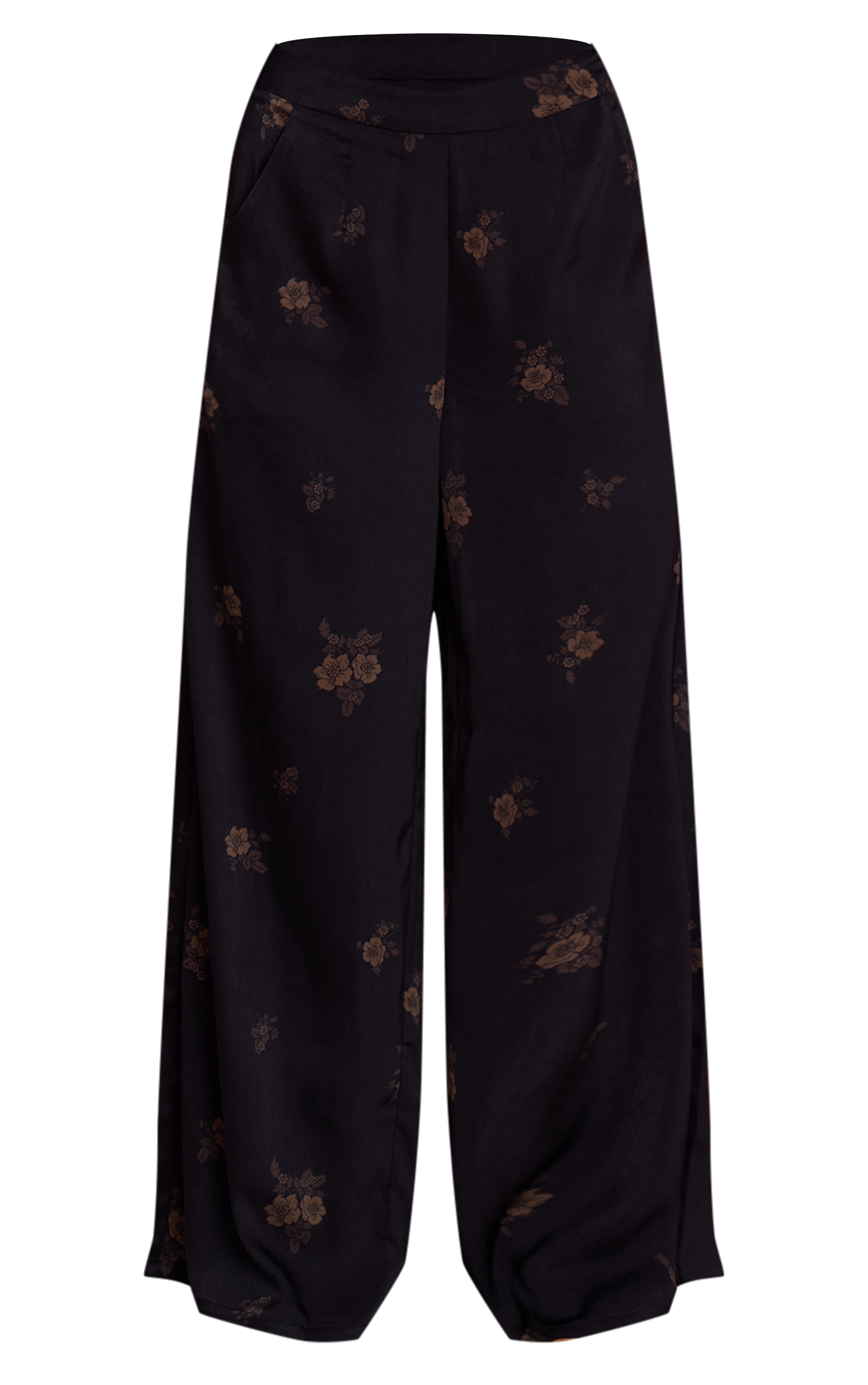 Navy Ditsy Floral Satin Suit Pants image 5