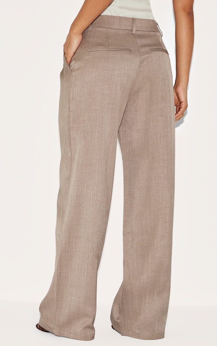 Petite Taupe Wide Leg Tailored Pants image 3