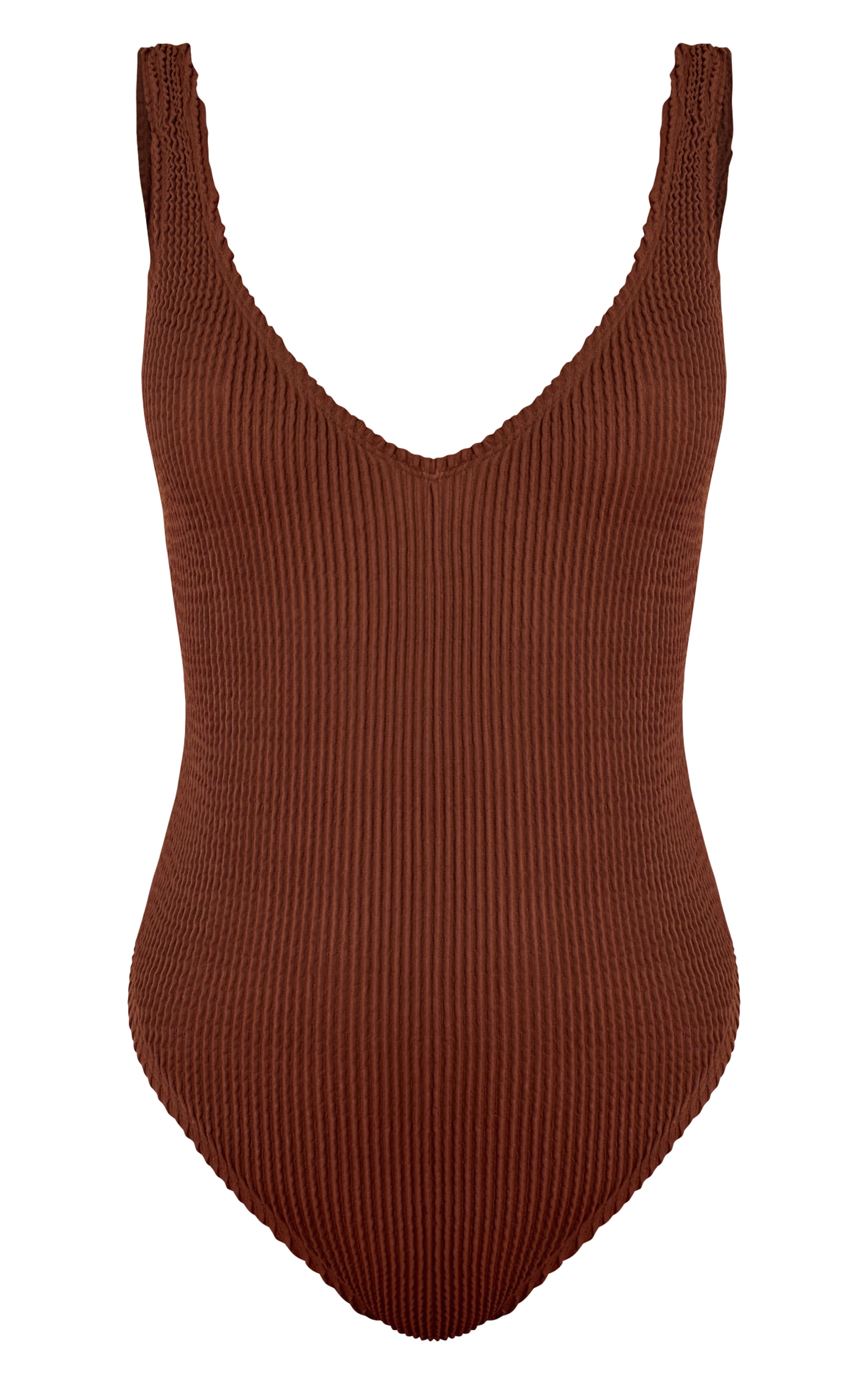 Chocolate Crinkle Plunge Swimsuit image 5