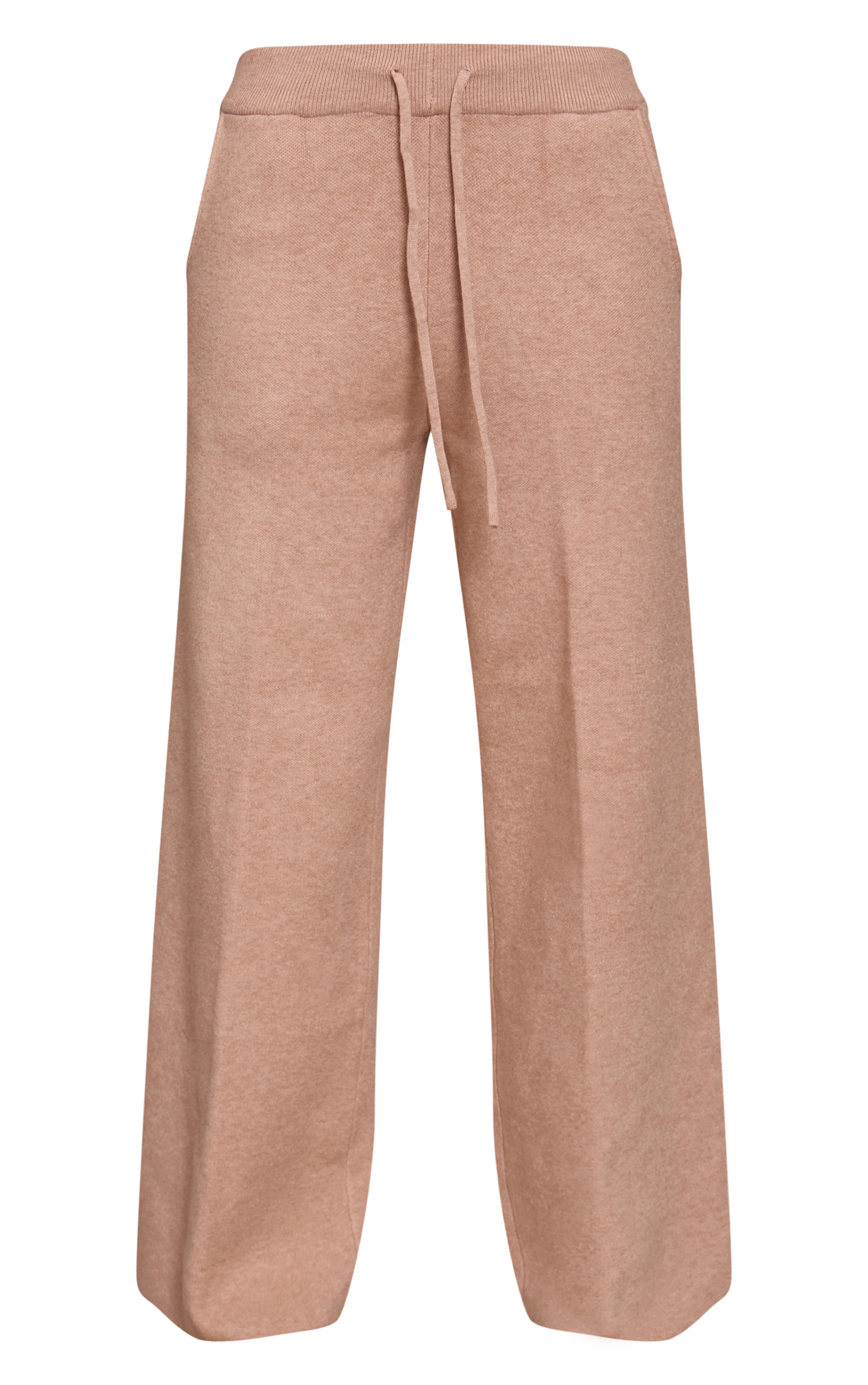Pantalon large en maille tricot avoine à cordons ajustables image 5