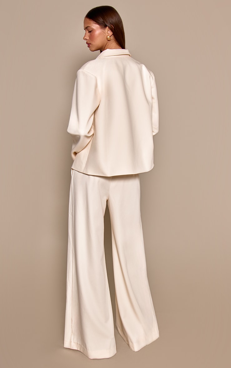 Almond Tailored Pleated Wide Leg Pants image 3