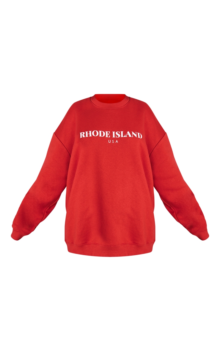 Hoodie rouge imprimé Rhode Island image 5