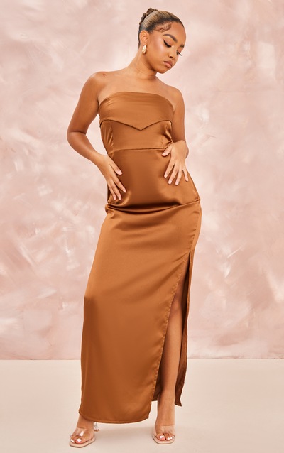 Brown Sugar Satin Mini Dress