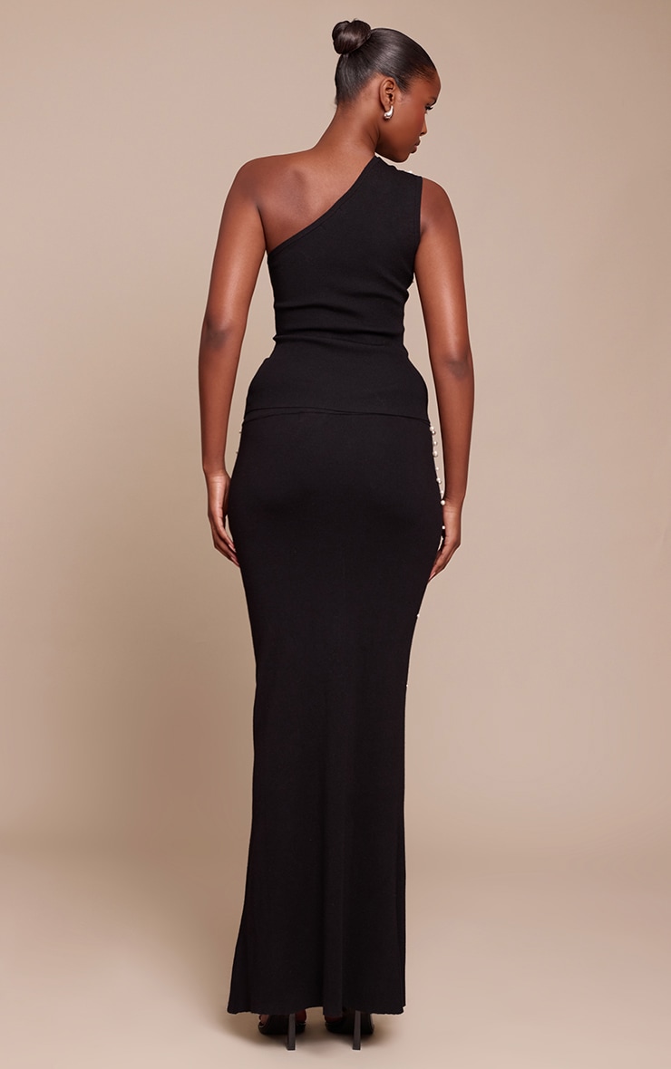 Pearl Trim Detail Knitted Maxi Skirt  image 3