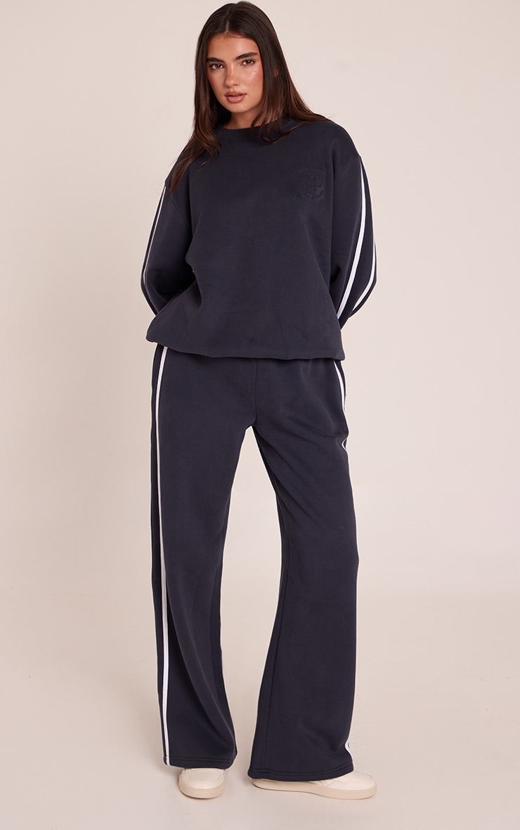 Navy PLT Tab Contrast Side Stripe Sweatshirt image 3