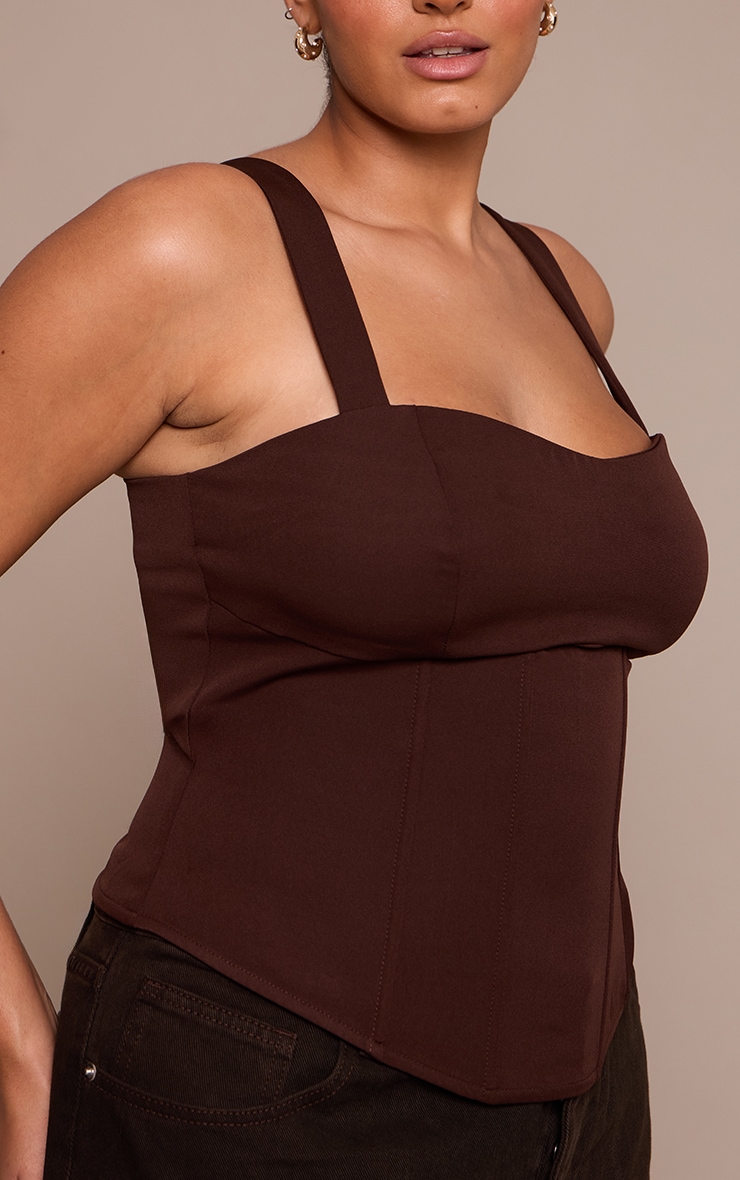 Plus Chocolate Curved Hem Corset image 4