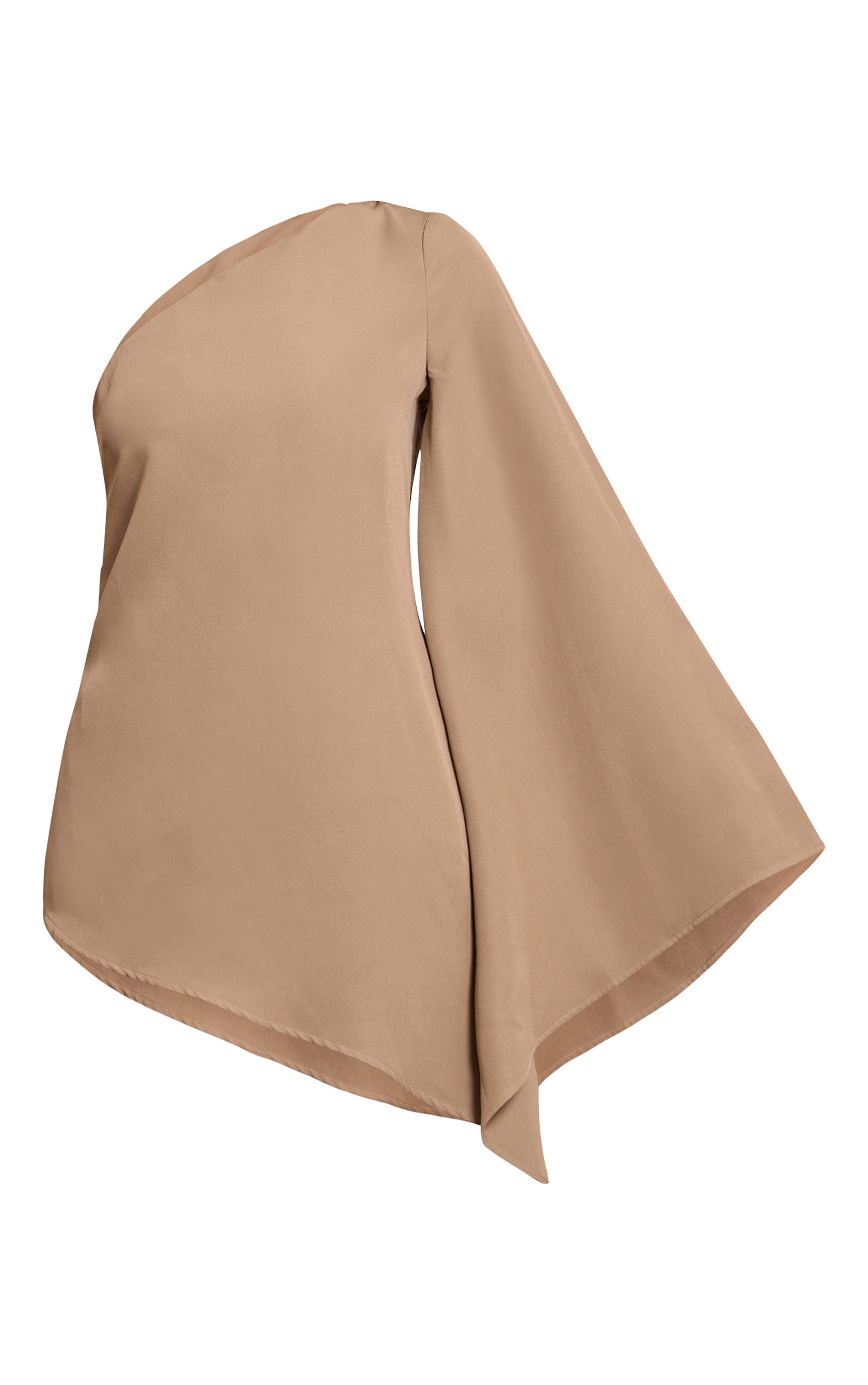 Tall Khaki Woven Asymmetric Flare Sleeve Long Top image 5