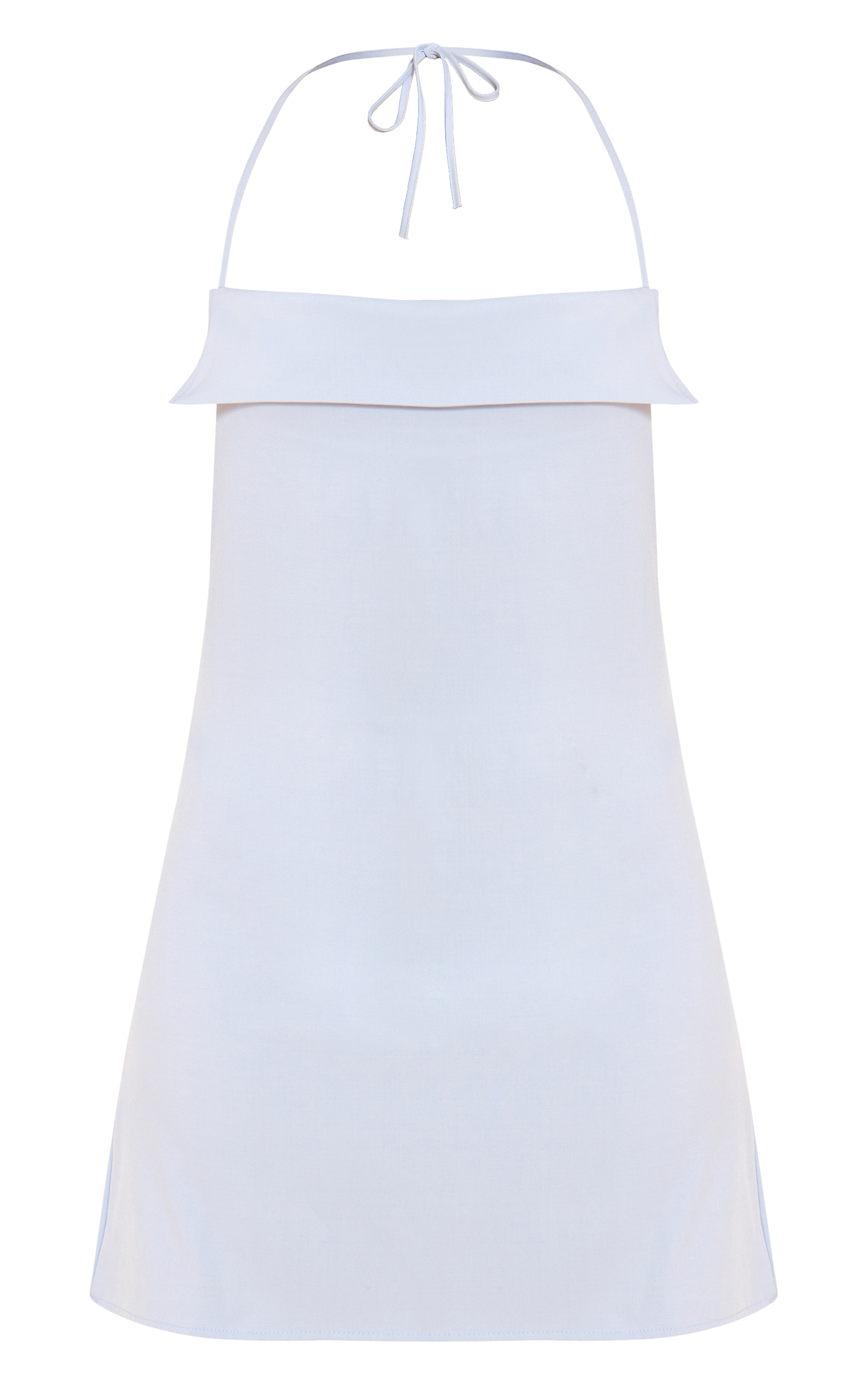 Blue Woven Spaghetti Halter Neck Shift Dress image 5