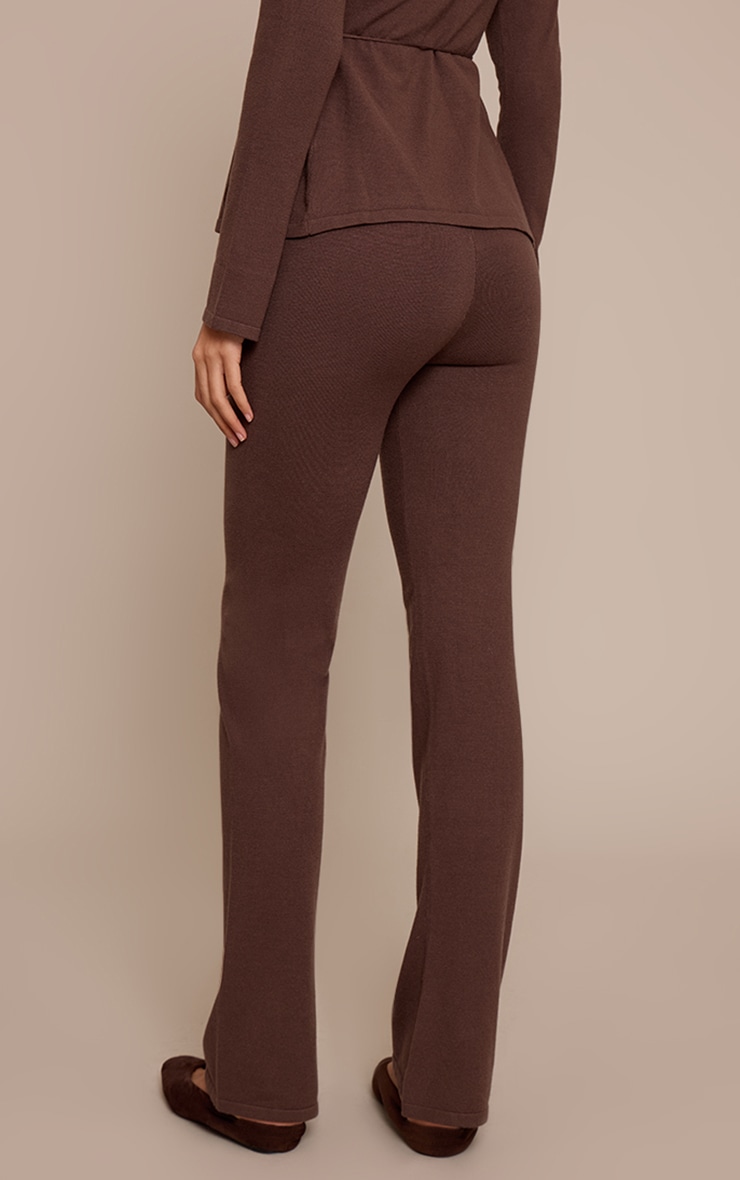 Tall Chocolate Fine Knit Flared Legging image 3