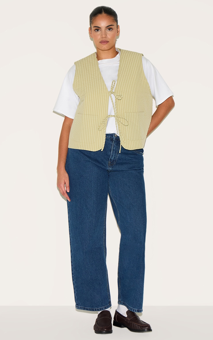 Plus Sage Padded Stripe Vest image 3
